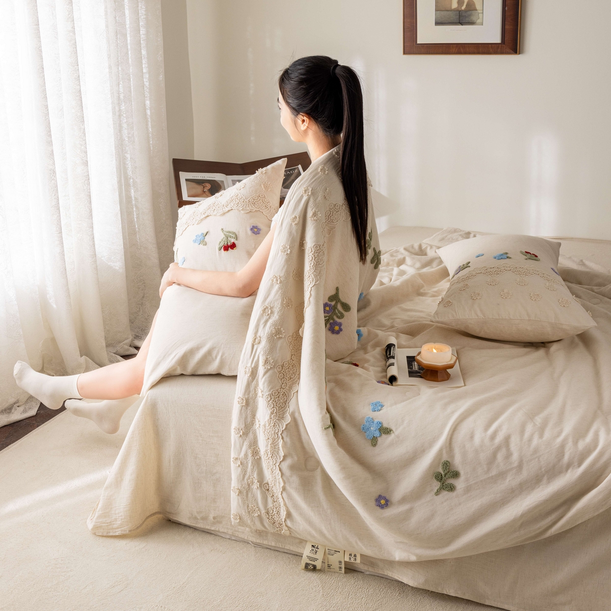 （总）梵克保罗 2026春夏新款全棉棉麻毛巾绣单夏被夏凉被空调被四件套