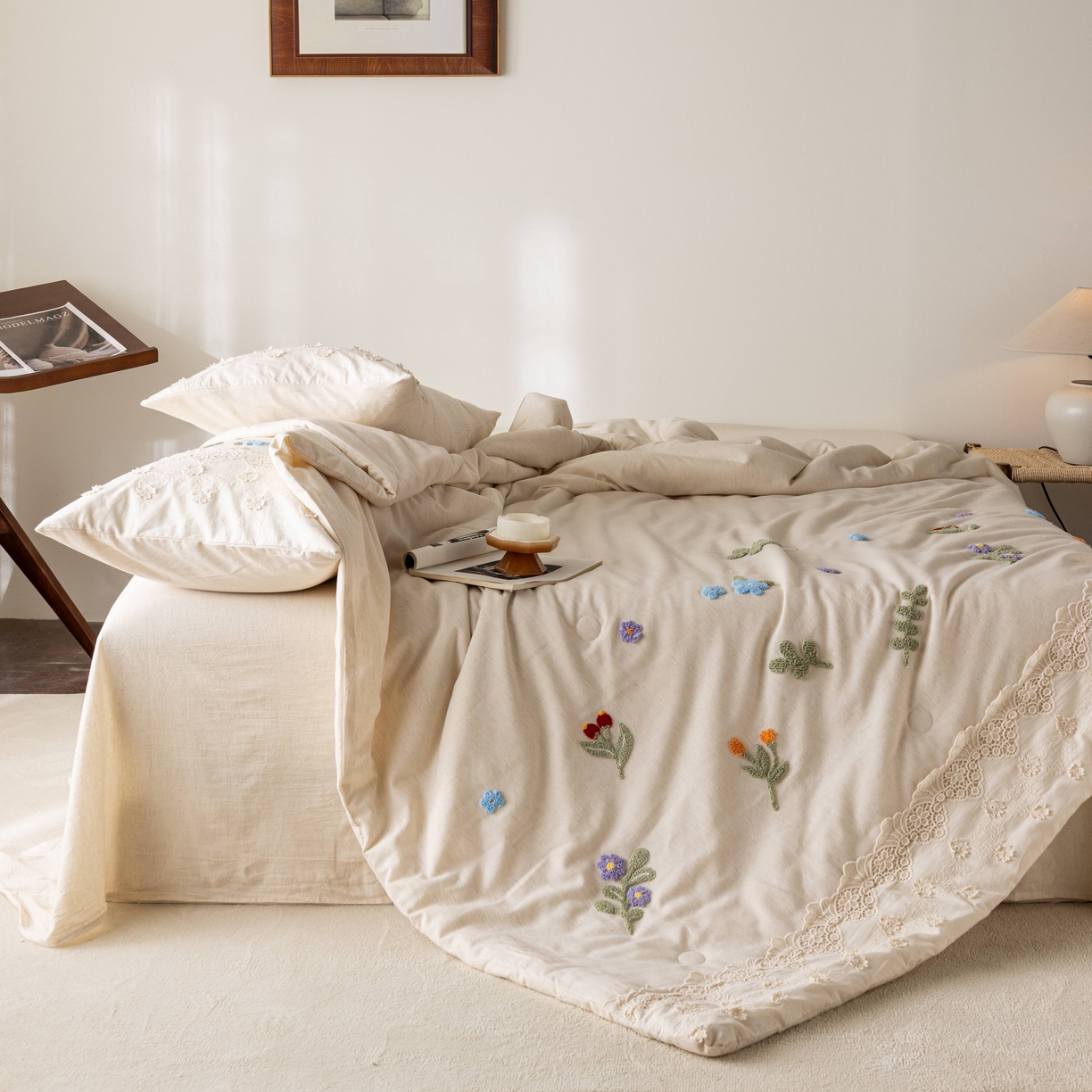 91家纺网 家纺一手货源 找家纺 （总）梵克保罗 2026春夏新款全棉棉麻毛巾绣单夏被夏凉被空调被四件套