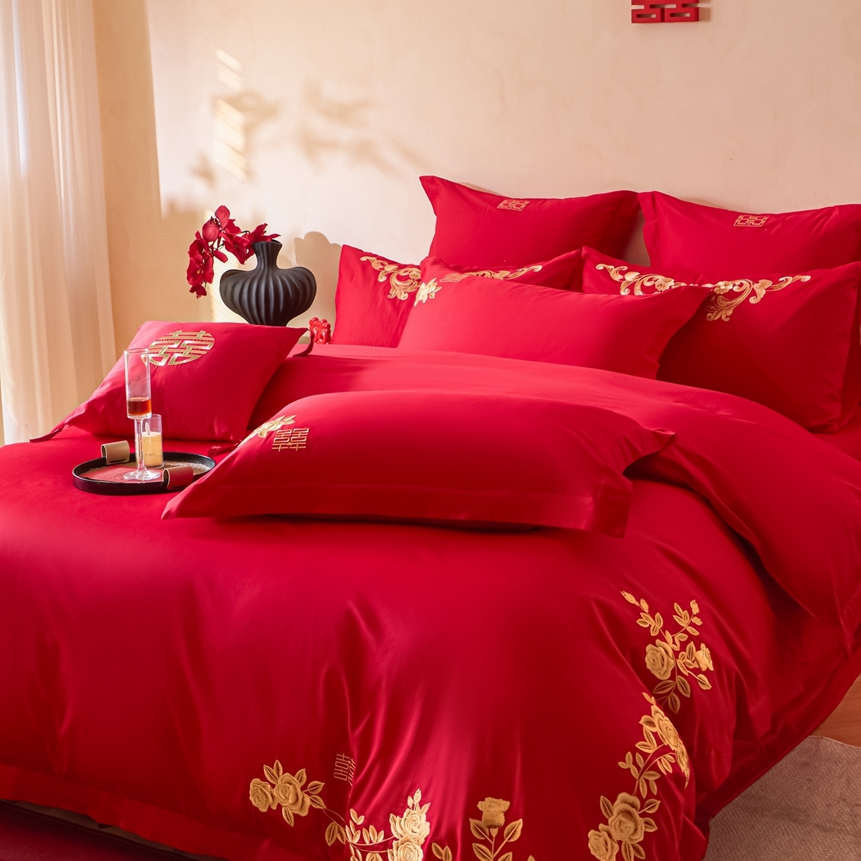 91家纺网 家纺一手货源 找家纺 （总）东方合美（原：皇家传奇） 2026新款长绒棉轻奢婚庆四件套