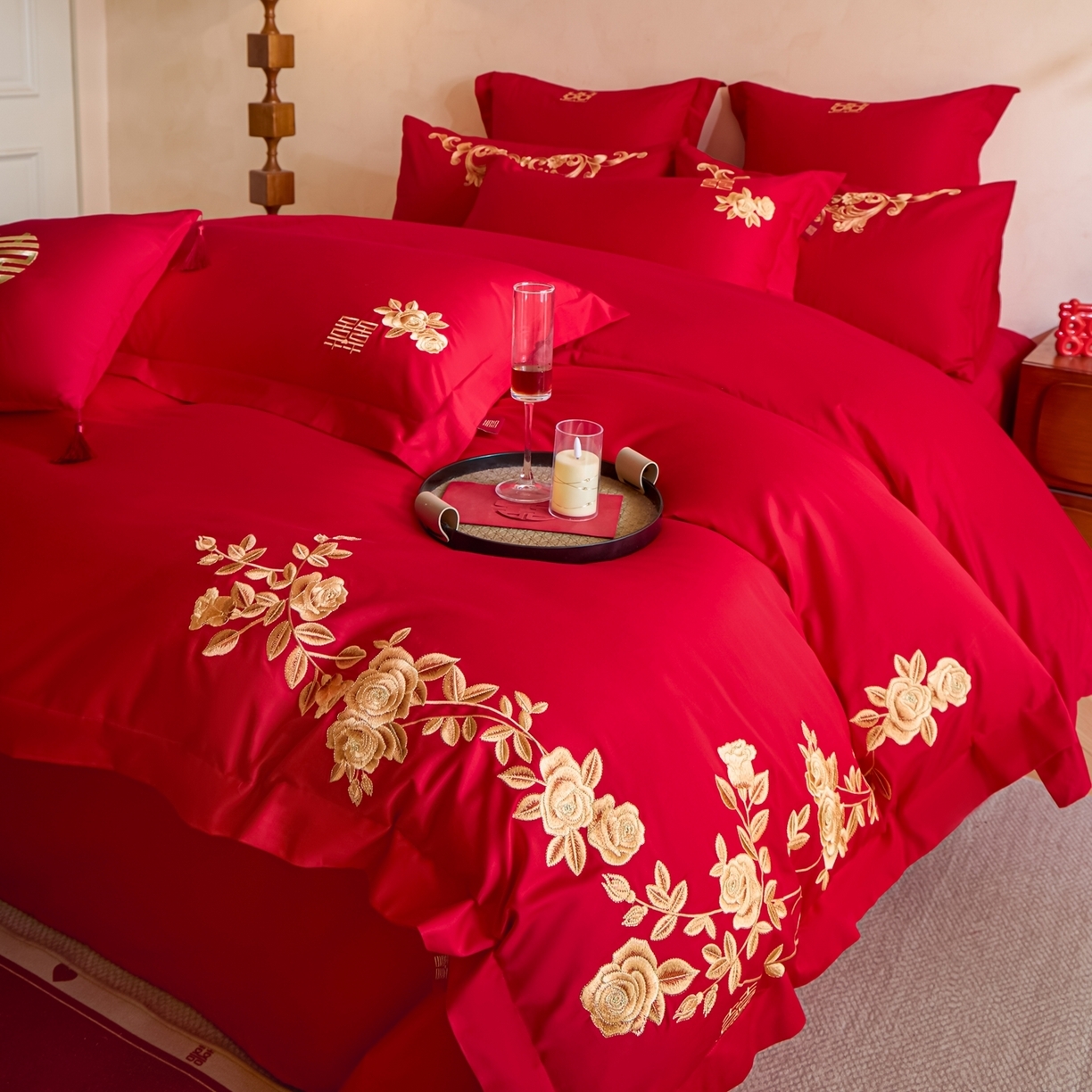 91家纺网 家纺一手货源 找家纺 （总）东方合美（原：皇家传奇） 2026新款长绒棉轻奢婚庆四件套