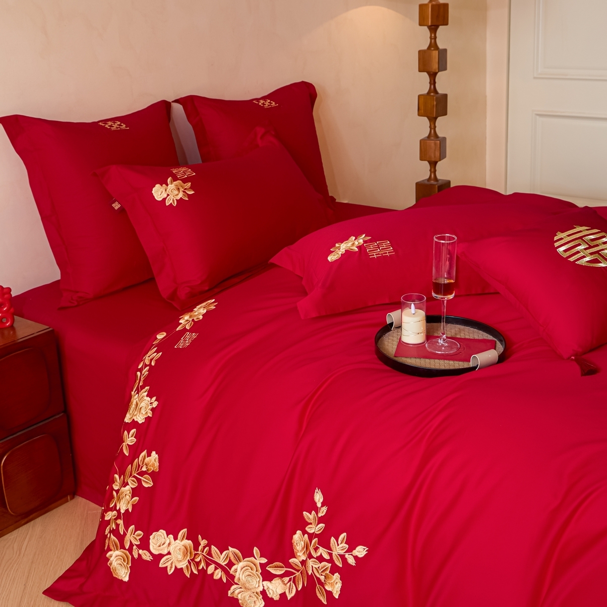 91家纺网 家纺一手货源 找家纺 （总）东方合美（原：皇家传奇） 2026新款长绒棉轻奢婚庆四件套