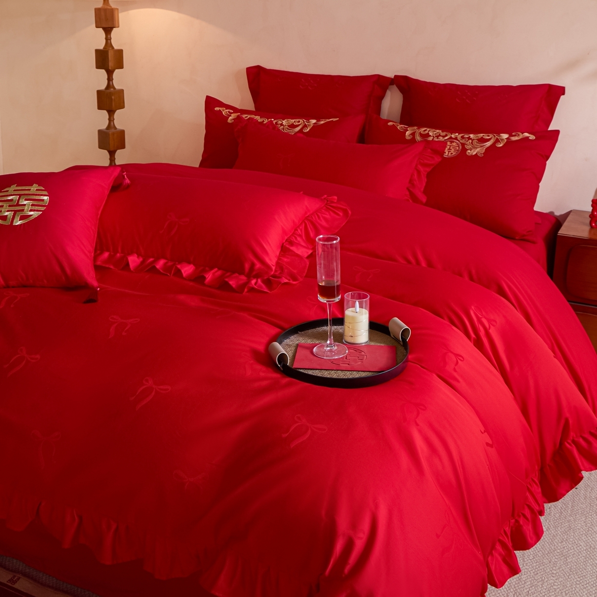 91家纺网 家纺一手货源 找家纺 （总）东方合美（原：皇家传奇） 2026新款长绒棉轻奢婚庆四件套