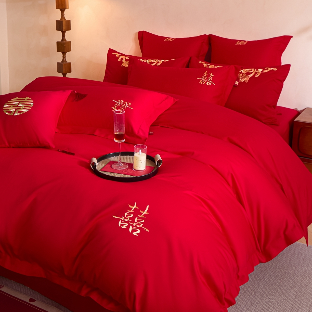 91家纺网 家纺一手货源 找家纺 （总）东方合美（原：皇家传奇） 2026新款长绒棉轻奢婚庆四件套