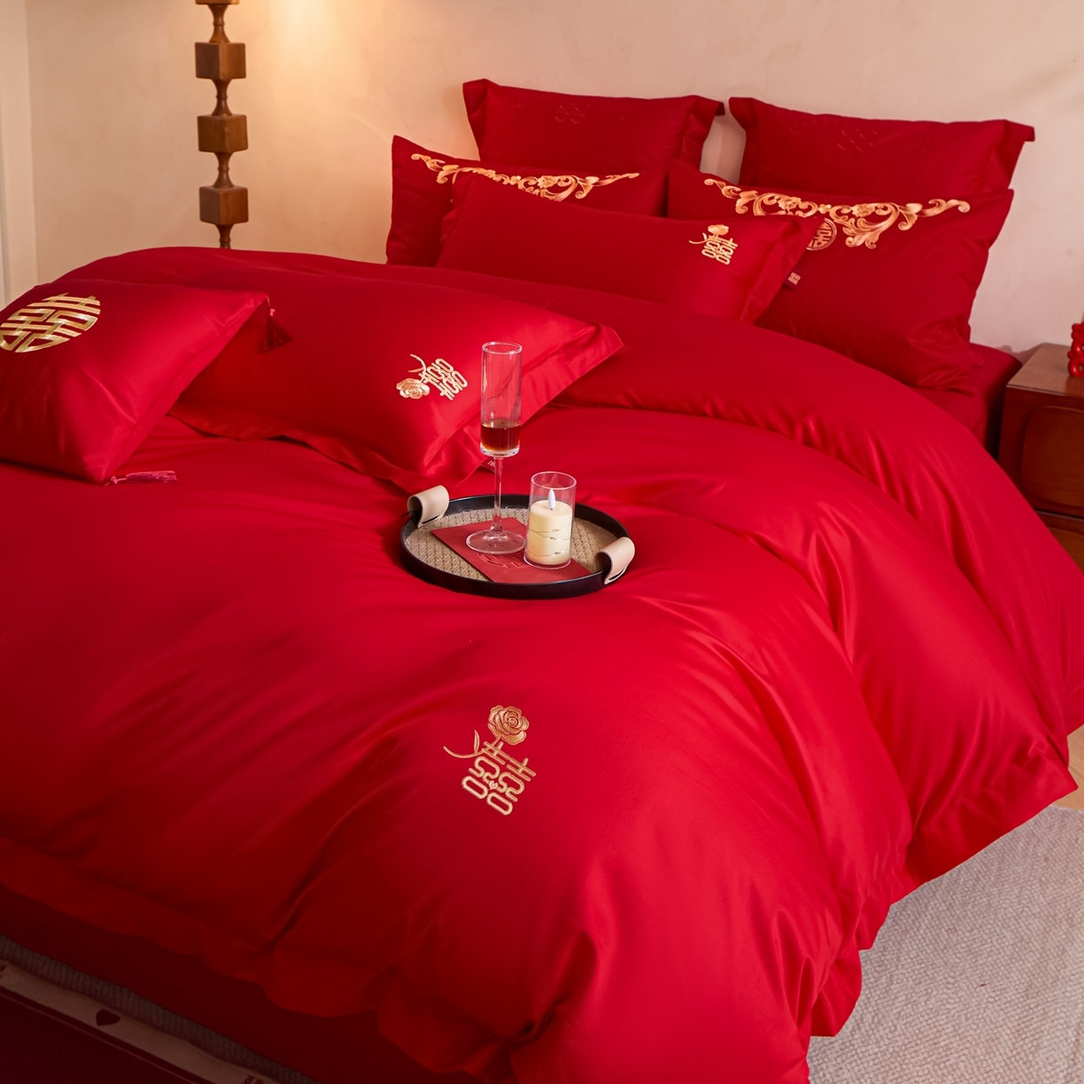 91家纺网 家纺一手货源 找家纺 （总）东方合美（原：皇家传奇） 2026新款长绒棉轻奢婚庆四件套