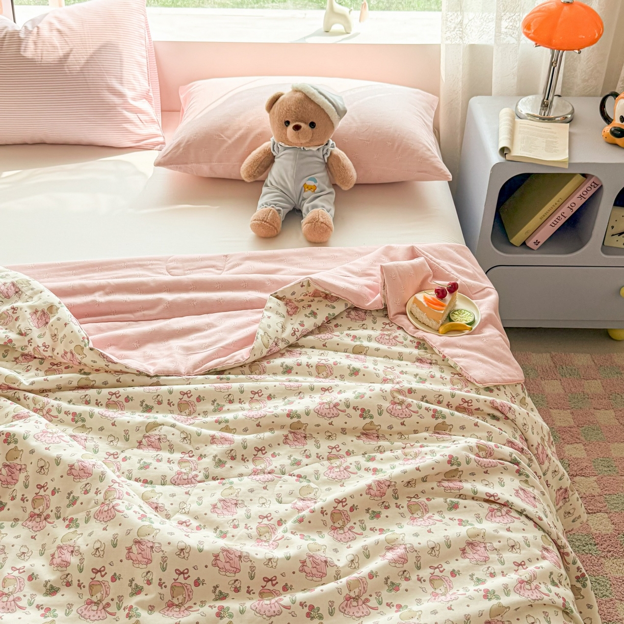 91家纺网 家纺一手货源 找家纺 梵克保罗 2026新款A类全棉双层纱夏被夏凉被空调被 可露丽