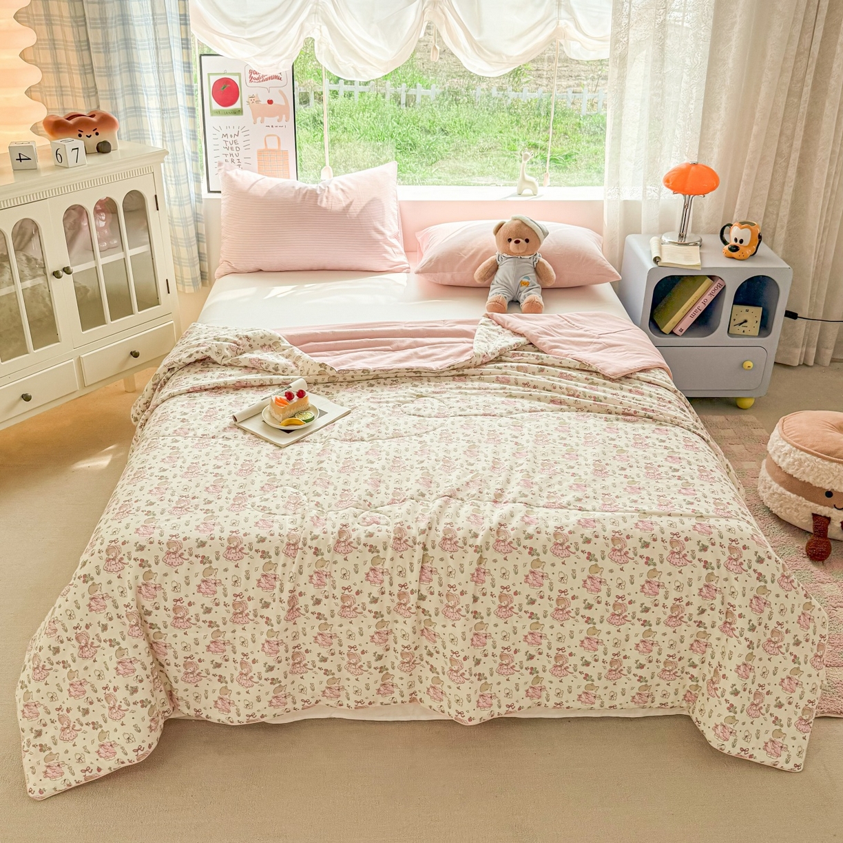 91家纺网 家纺一手货源 找家纺 梵克保罗 2026新款A类全棉双层纱夏被夏凉被空调被 可露丽