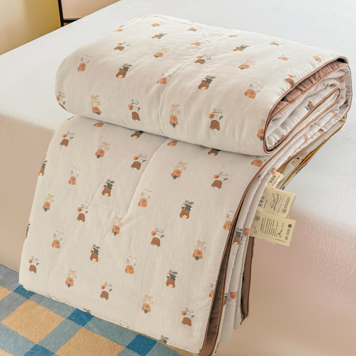 梵克保罗 2026新款A类全棉双层纱夏被夏凉被空调被 可米小熊