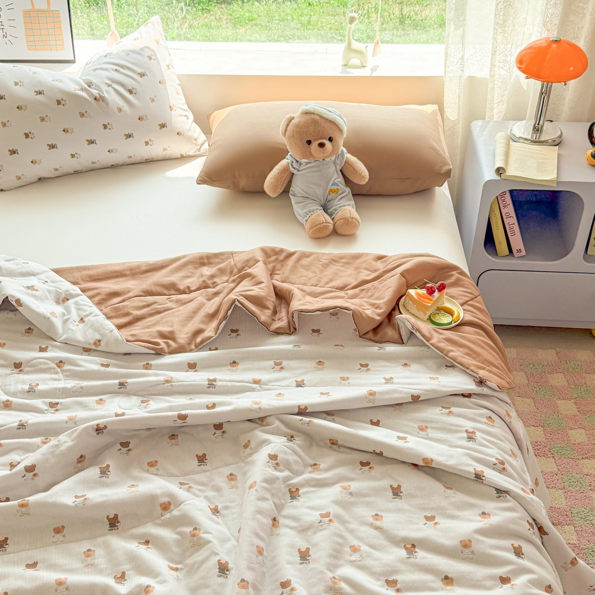 91家纺网 家纺一手货源 找家纺 梵克保罗 2026新款A类全棉双层纱夏被夏凉被空调被 可米小熊