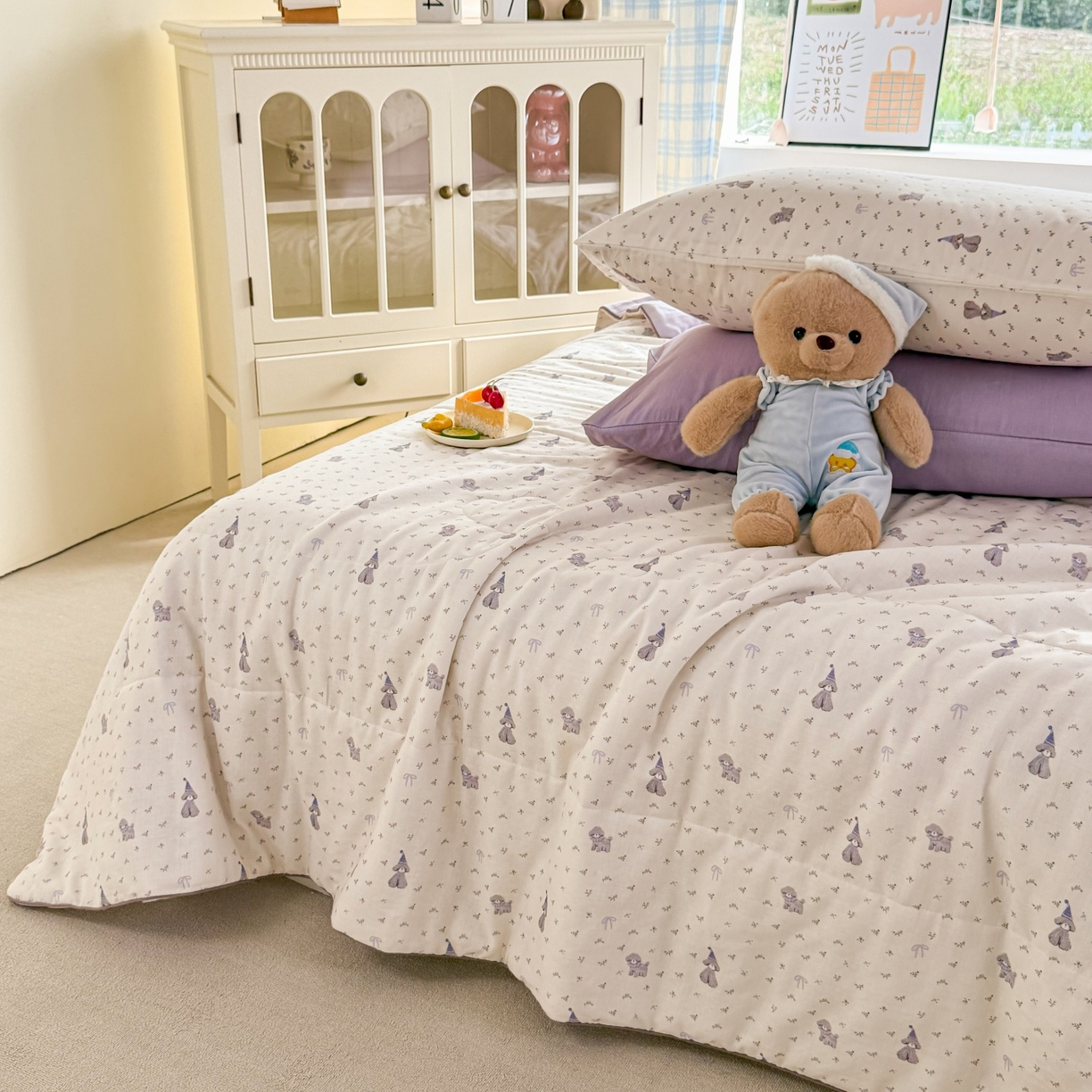 91家纺网 家纺一手货源 找家纺 梵克保罗 2026新款A类全棉双层纱夏被夏凉被空调被 乐萌小狗