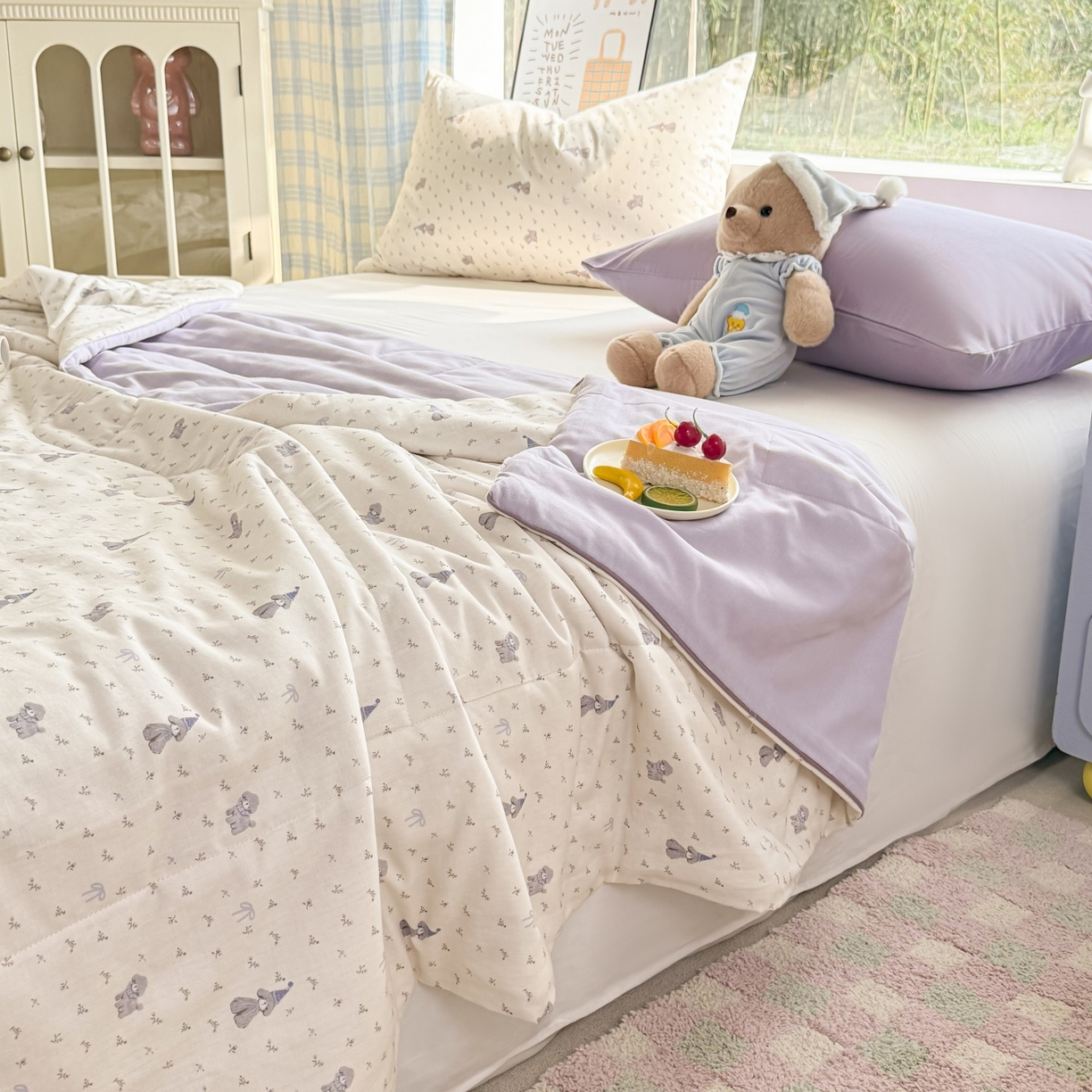 91家纺网 家纺一手货源 找家纺 梵克保罗 2026新款A类全棉双层纱夏被夏凉被空调被 乐萌小狗