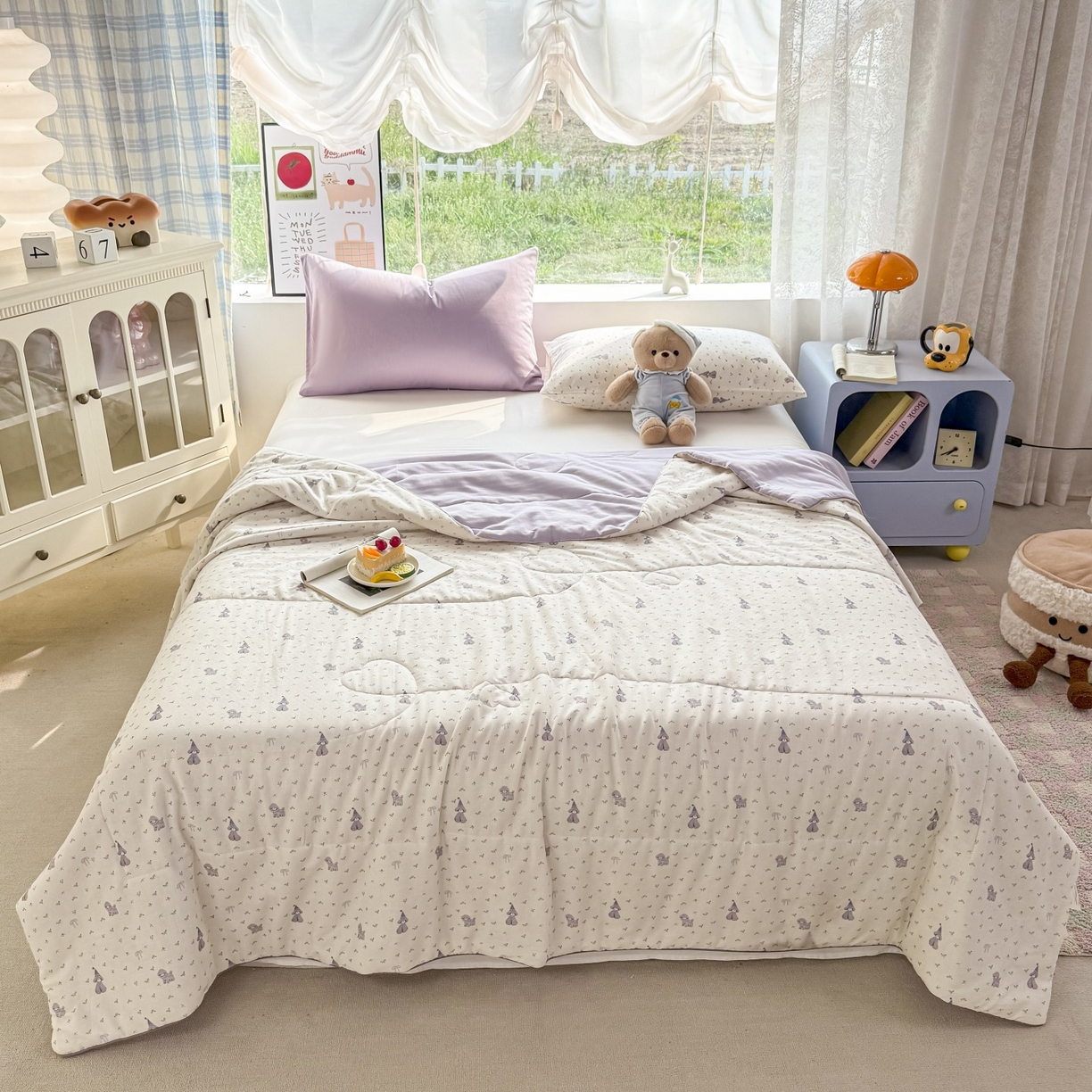 91家纺网 家纺一手货源 找家纺 梵克保罗 2026新款A类全棉双层纱夏被夏凉被空调被 乐萌小狗