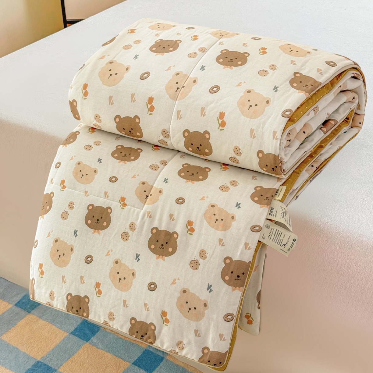 梵克保罗 2026新款A类全棉双层纱夏被夏凉被空调被 迷你熊