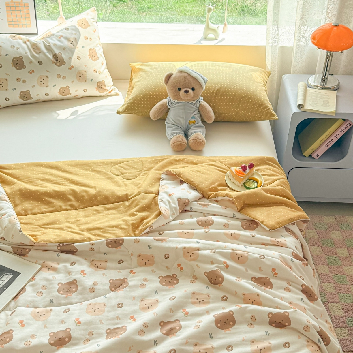 91家纺网 家纺一手货源 找家纺 梵克保罗 2026新款A类全棉双层纱夏被夏凉被空调被 迷你熊