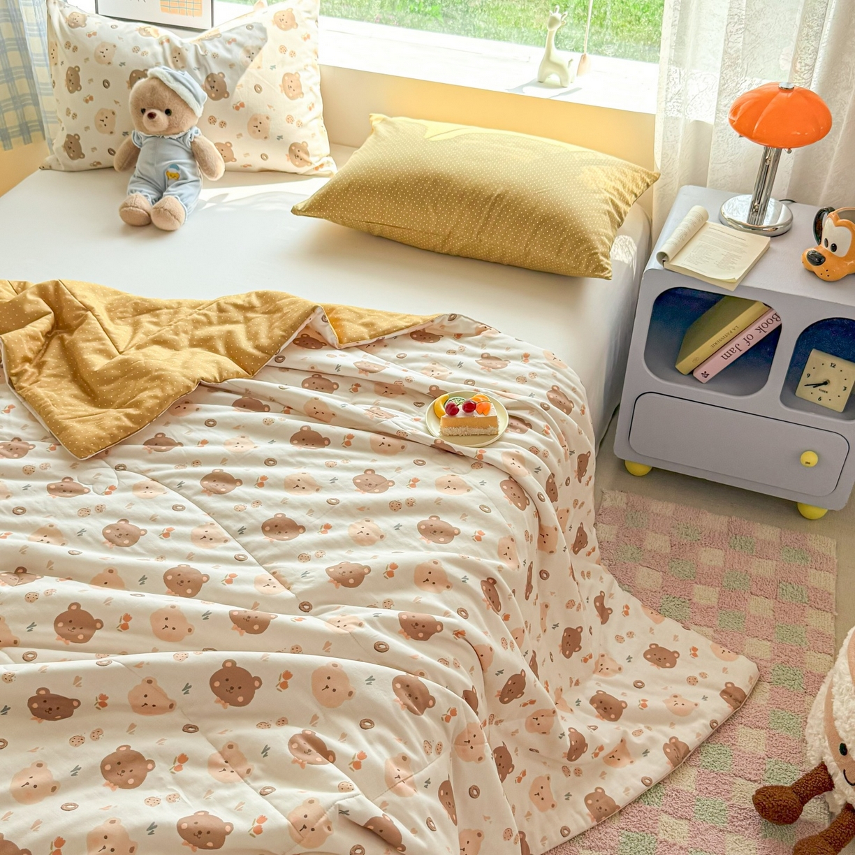 91家纺网 家纺一手货源 找家纺 梵克保罗 2026新款A类全棉双层纱夏被夏凉被空调被 迷你熊