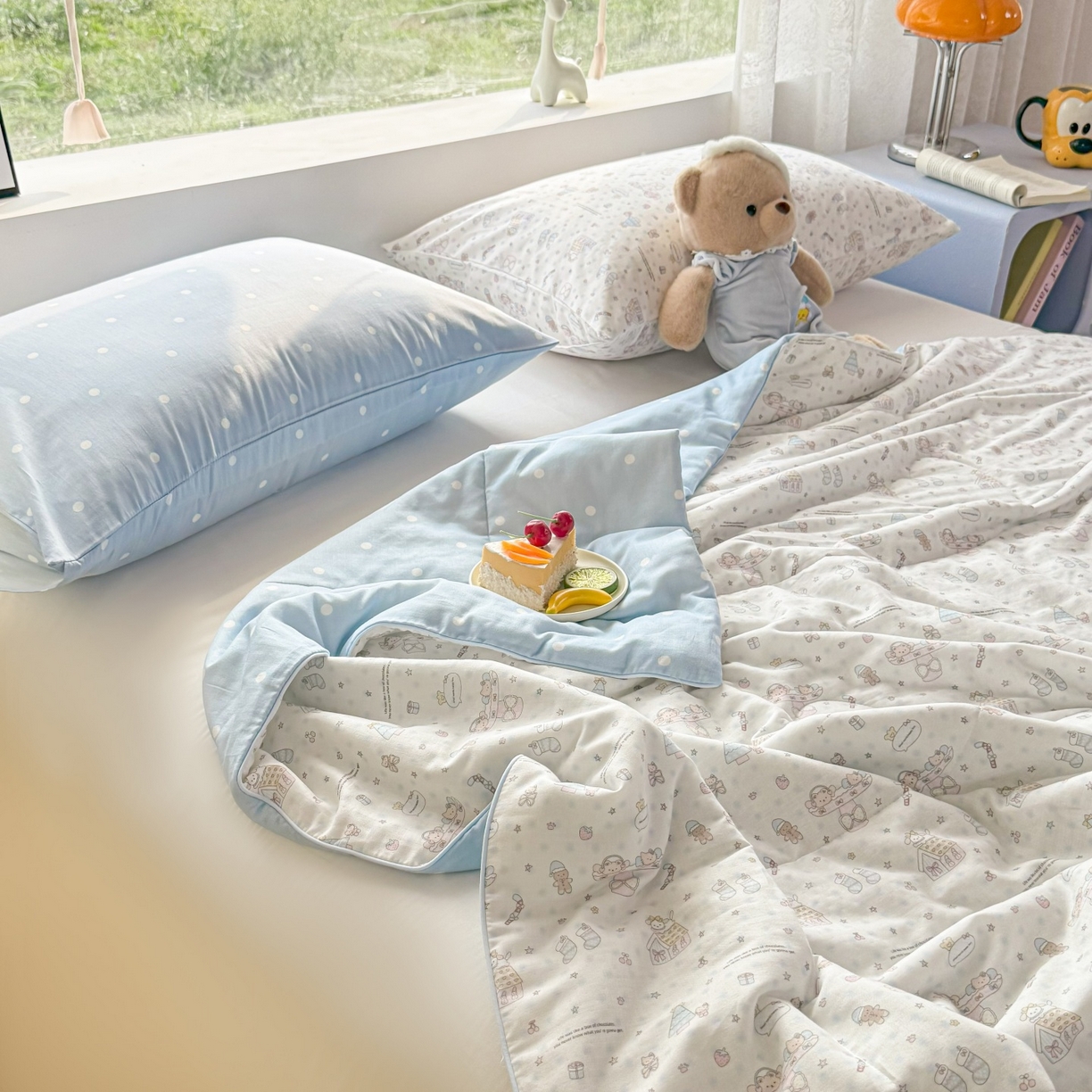 91家纺网 家纺一手货源 找家纺 梵克保罗 2026新款A类全棉双层纱夏被夏凉被空调被 圣诞之夜