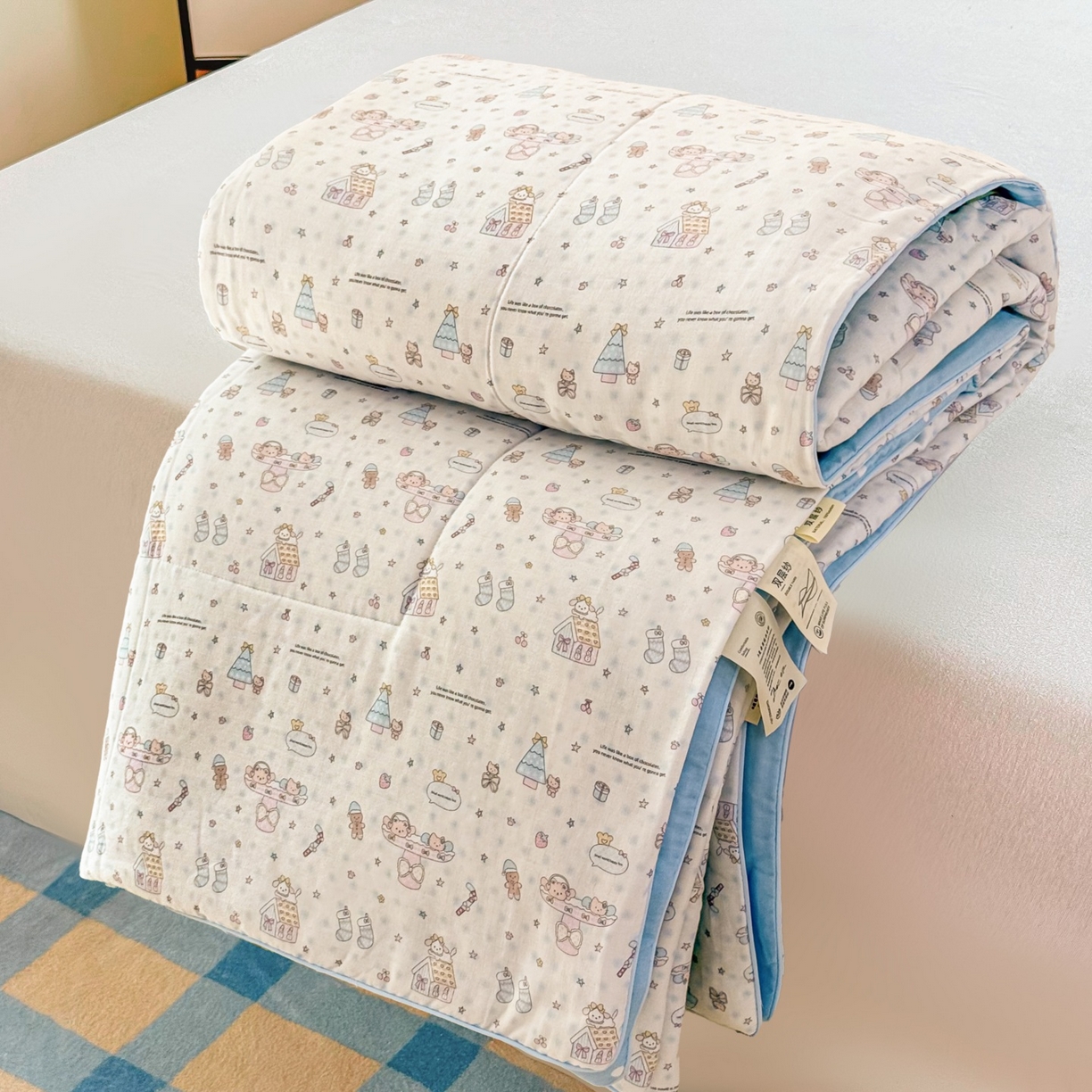 梵克保罗 2026新款A类全棉双层纱夏被夏凉被空调被 圣诞之夜