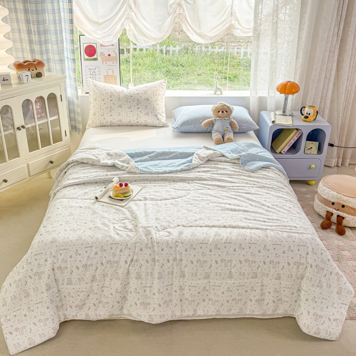 91家纺网 家纺一手货源 找家纺 梵克保罗 2026新款A类全棉双层纱夏被夏凉被空调被 圣诞之夜