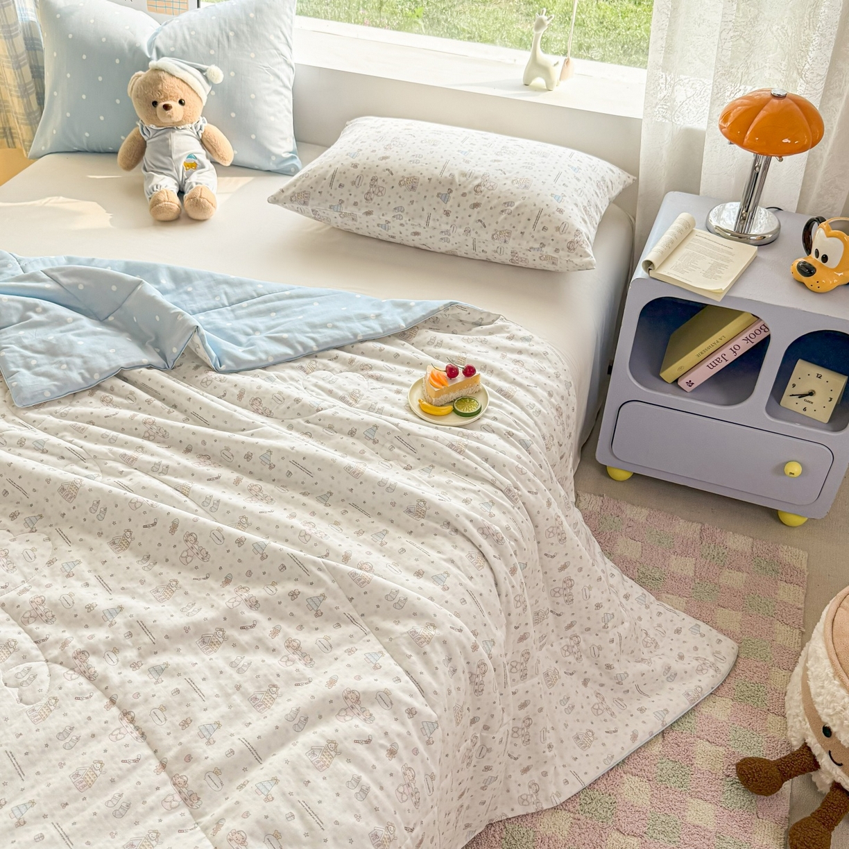 91家纺网 家纺一手货源 找家纺 梵克保罗 2026新款A类全棉双层纱夏被夏凉被空调被 圣诞之夜