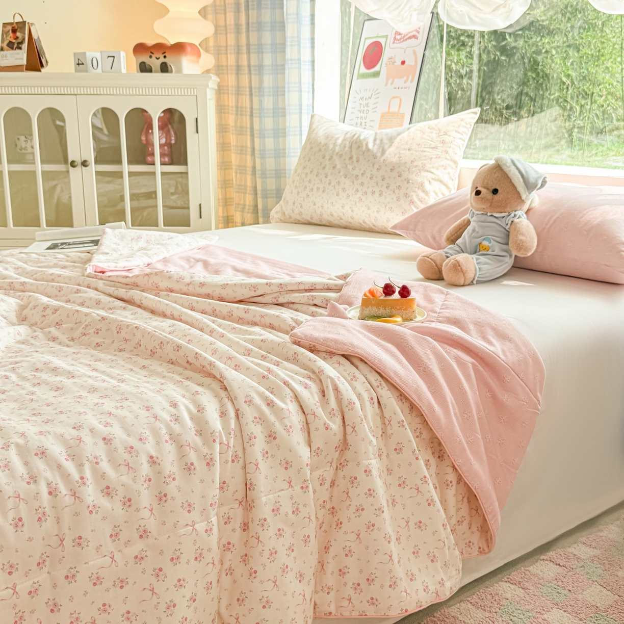 91家纺网 家纺一手货源 找家纺 梵克保罗 2026新款A类全棉双层纱夏被夏凉被空调被 宛如初见