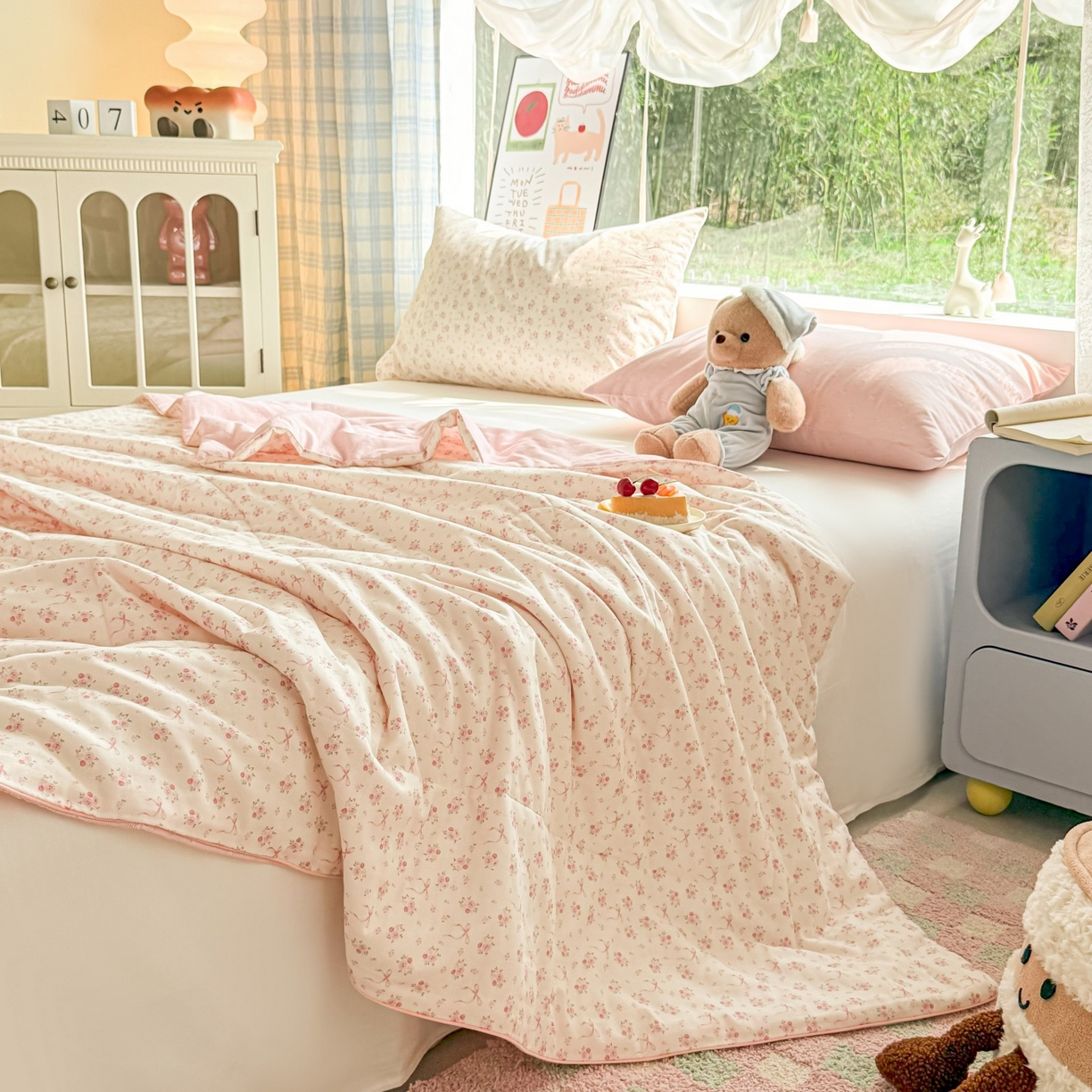 91家纺网 家纺一手货源 找家纺 梵克保罗 2026新款A类全棉双层纱夏被夏凉被空调被 宛如初见