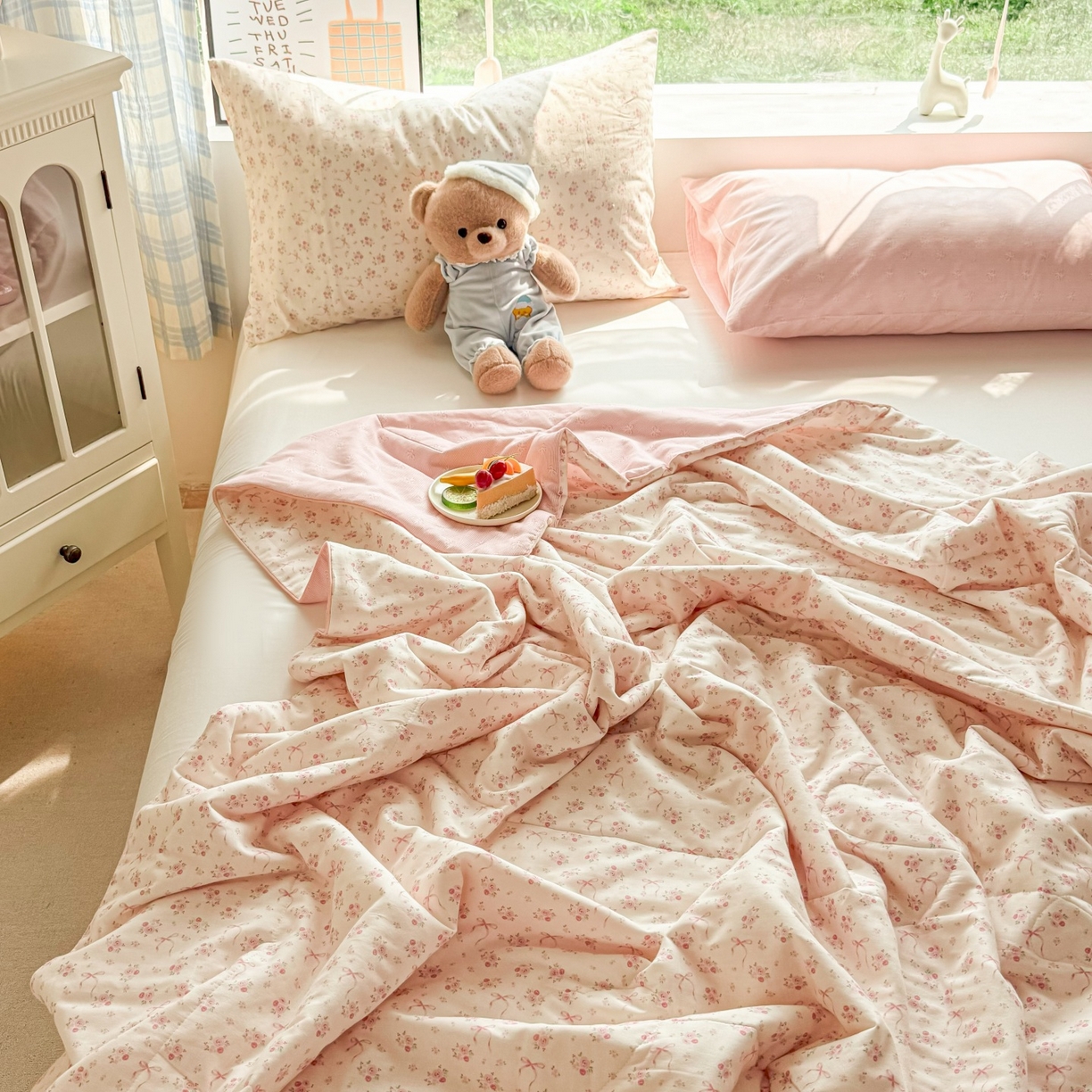 91家纺网 家纺一手货源 找家纺 梵克保罗 2026新款A类全棉双层纱夏被夏凉被空调被 宛如初见