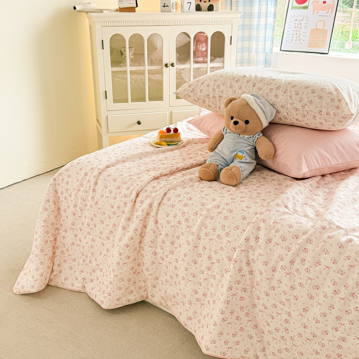 91家纺网 家纺一手货源 找家纺 梵克保罗 2026新款A类全棉双层纱夏被夏凉被空调被 宛如初见