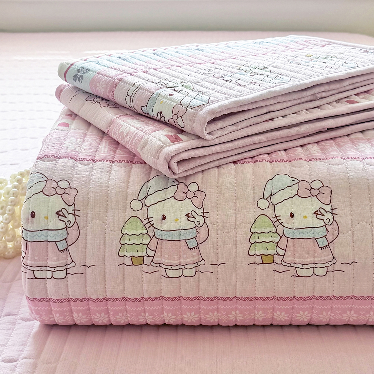 91家纺网 家纺一手货源 找家纺 （总）悠米悠家 2026春夏新款木棉双层纱单床盖 床盖单件