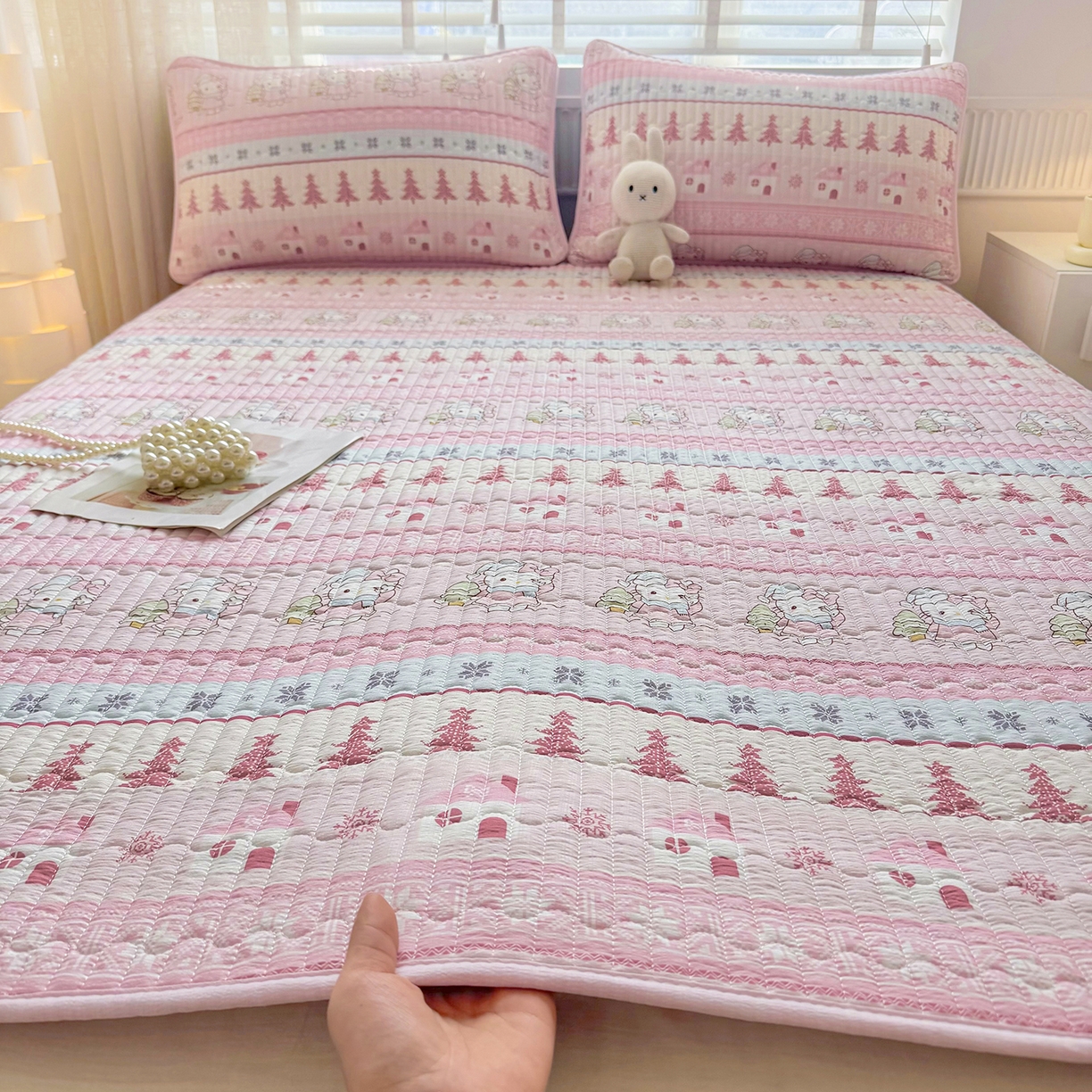 91家纺网 家纺一手货源 找家纺 （总）悠米悠家 2026春夏新款木棉双层纱单床盖 床盖单件