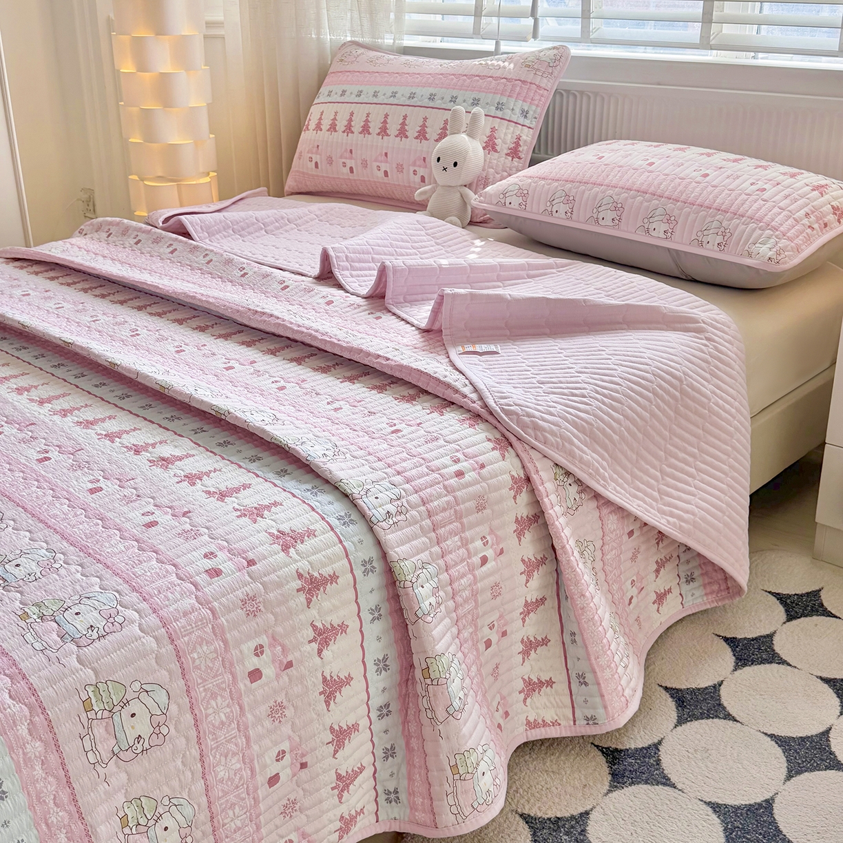 91家纺网 家纺一手货源 找家纺 （总）悠米悠家 2026春夏新款木棉双层纱单床盖 床盖单件