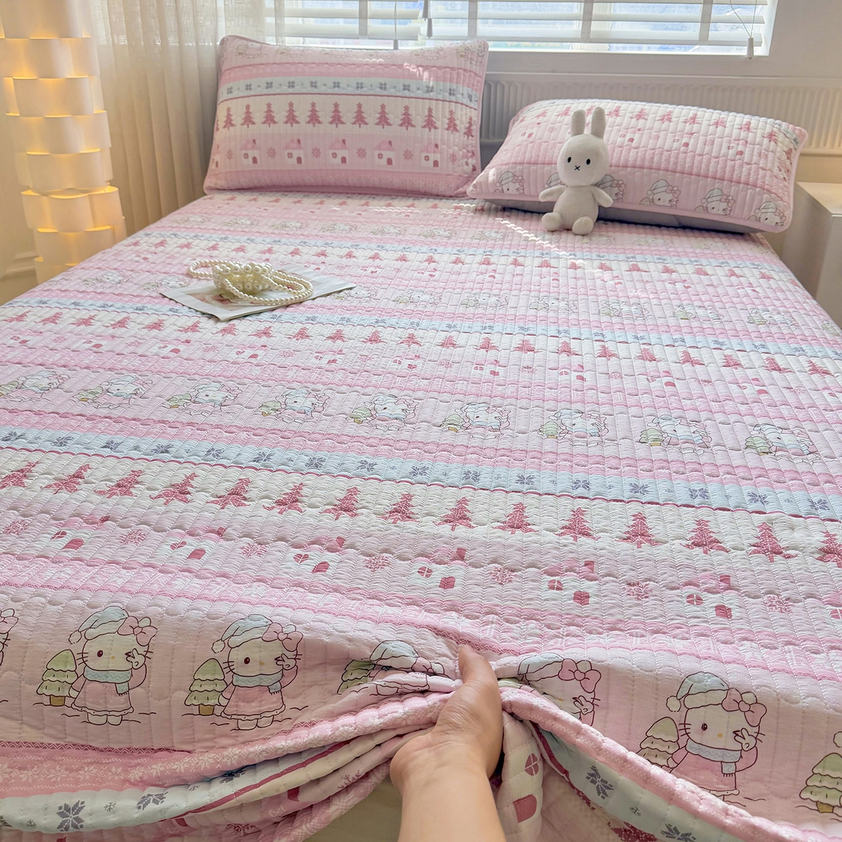 91家纺网 家纺一手货源 找家纺 （总）悠米悠家 2026春夏新款木棉双层纱单床盖 床盖单件