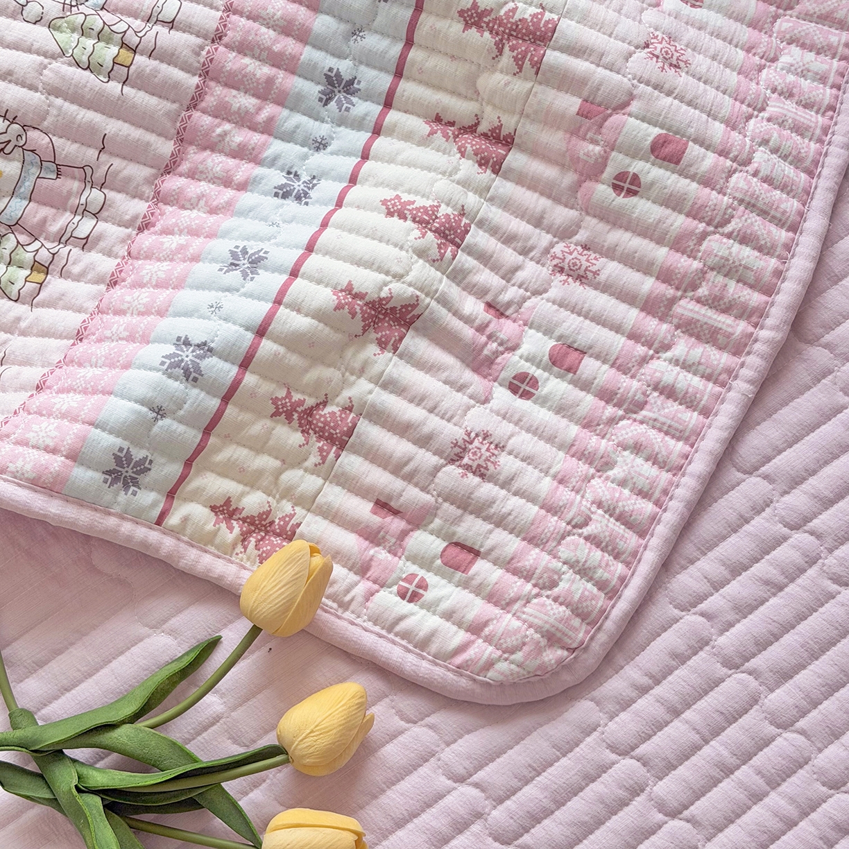 91家纺网 家纺一手货源 找家纺 （总）悠米悠家 2026春夏新款木棉双层纱单床盖 床盖单件