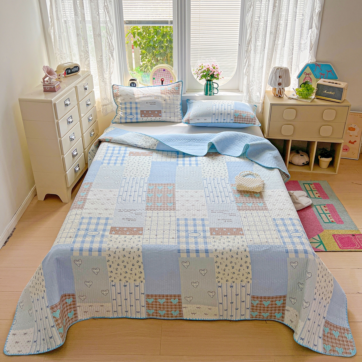 91家纺网 家纺一手货源 找家纺 （总）恒尚居 2026新款A类贝壳绣泡芙纱床盖四套件泡芙棉双层纱床垫床褥