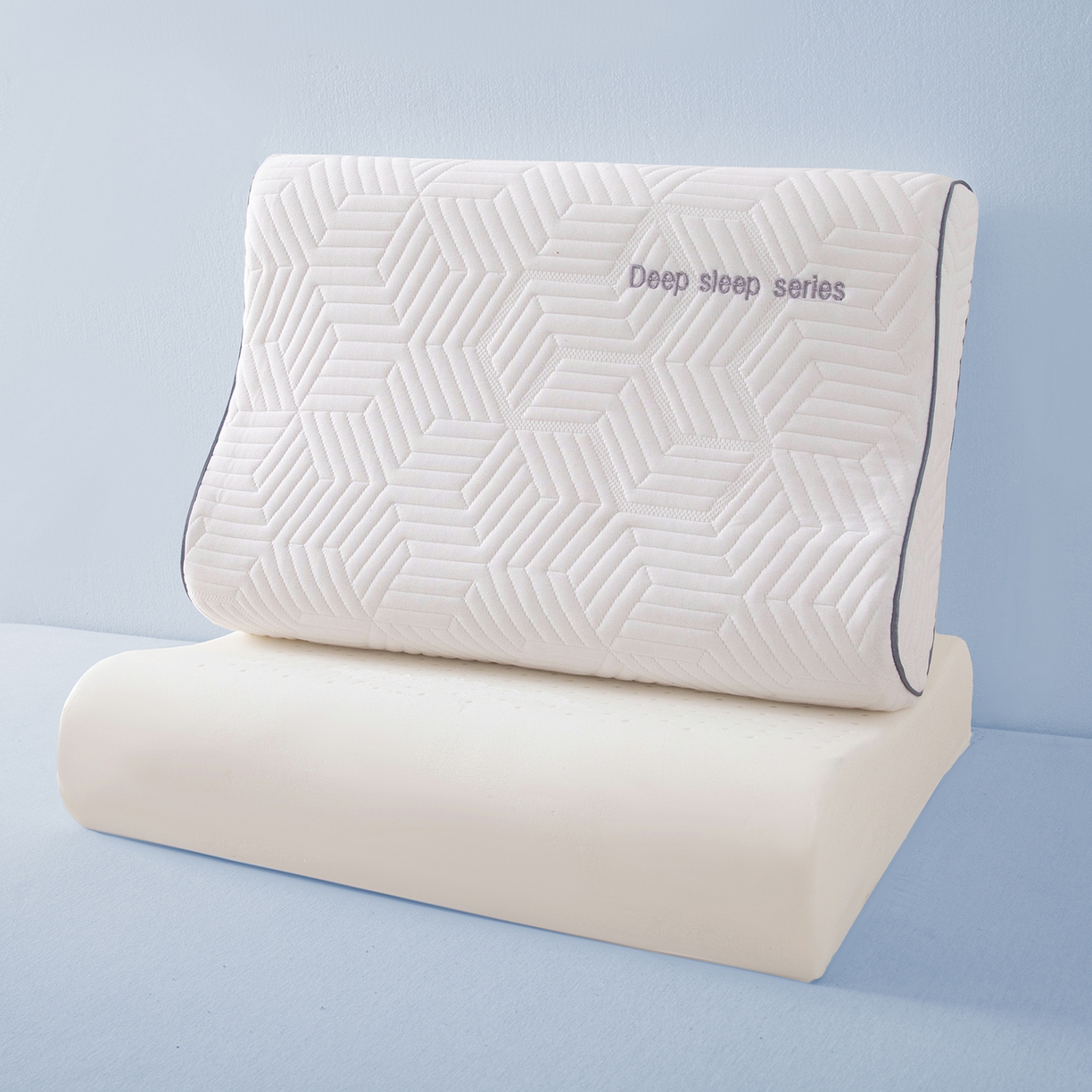 91家纺网 家纺一手货源 找家纺 贵夫人 2026春夏新款刺绣款太空记忆枕 枕头枕芯 刺绣款太空记忆枕-低枕