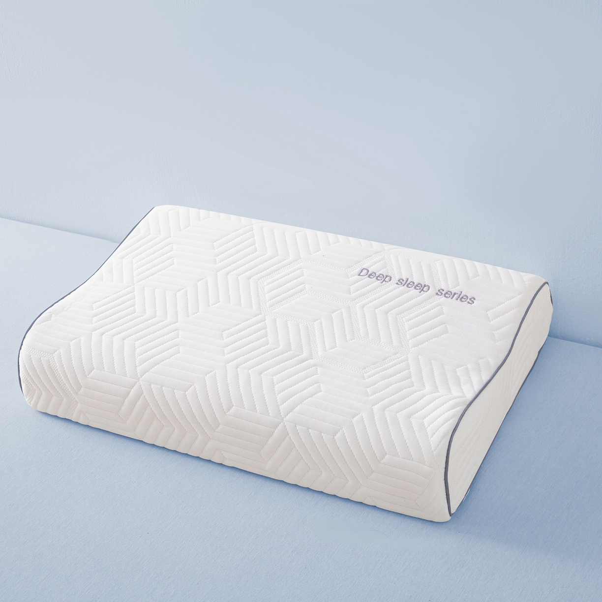 91家纺网 家纺一手货源 找家纺 贵夫人 2026春夏新款刺绣款太空记忆枕 枕头枕芯 刺绣款太空记忆枕-高枕