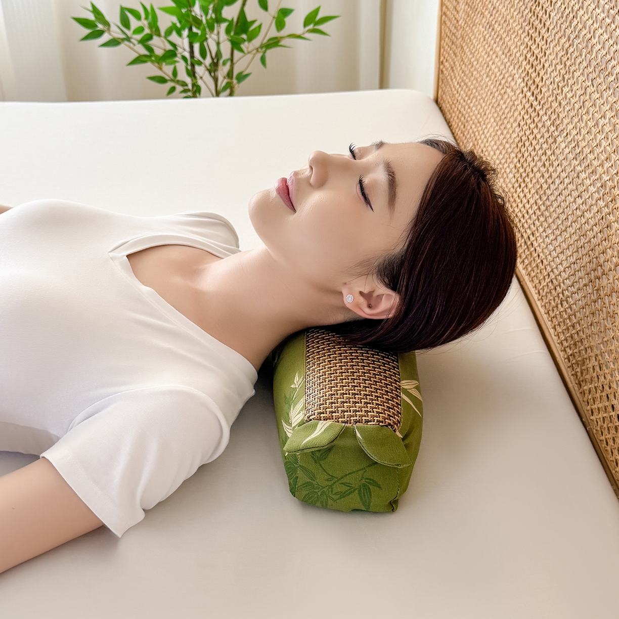 91家纺网 家纺一手货源 找家纺 （总）贵夫人 2026春夏新款艾草竹叶藤席枕 枕头枕芯