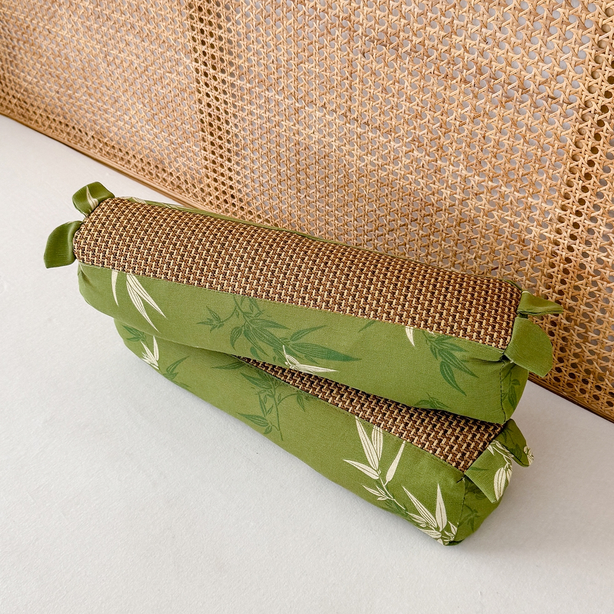 91家纺网 家纺一手货源 找家纺 （总）贵夫人 2026春夏新款艾草竹叶藤席枕 枕头枕芯