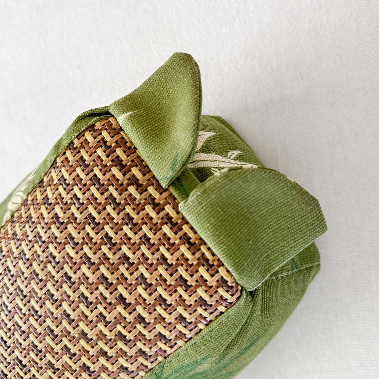 91家纺网 家纺一手货源 找家纺 贵夫人 2026春夏新款艾草竹叶藤席枕 枕头枕芯 绿色-一只装