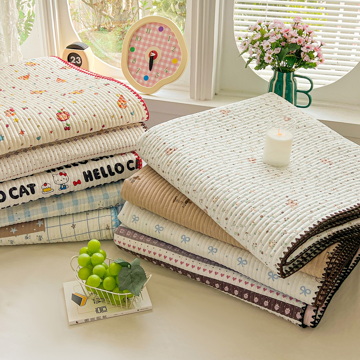 恒尚居 2026新款A类贝壳绣泡芙纱床盖四套件泡芙棉双层纱床垫床褥 组合图仅做展示不可下单