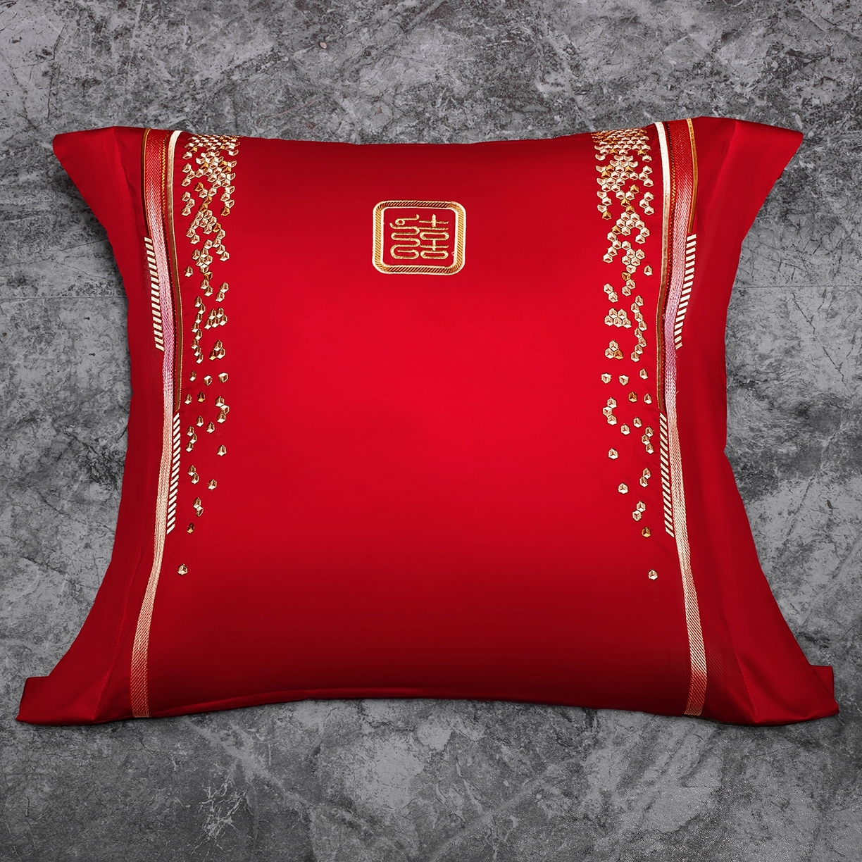 91家纺网 家纺一手货源 找家纺 蒂爵 2026婚庆新疆长绒棉纯棉原版大绣花婚庆四件套多件套340系列 东方婚礼