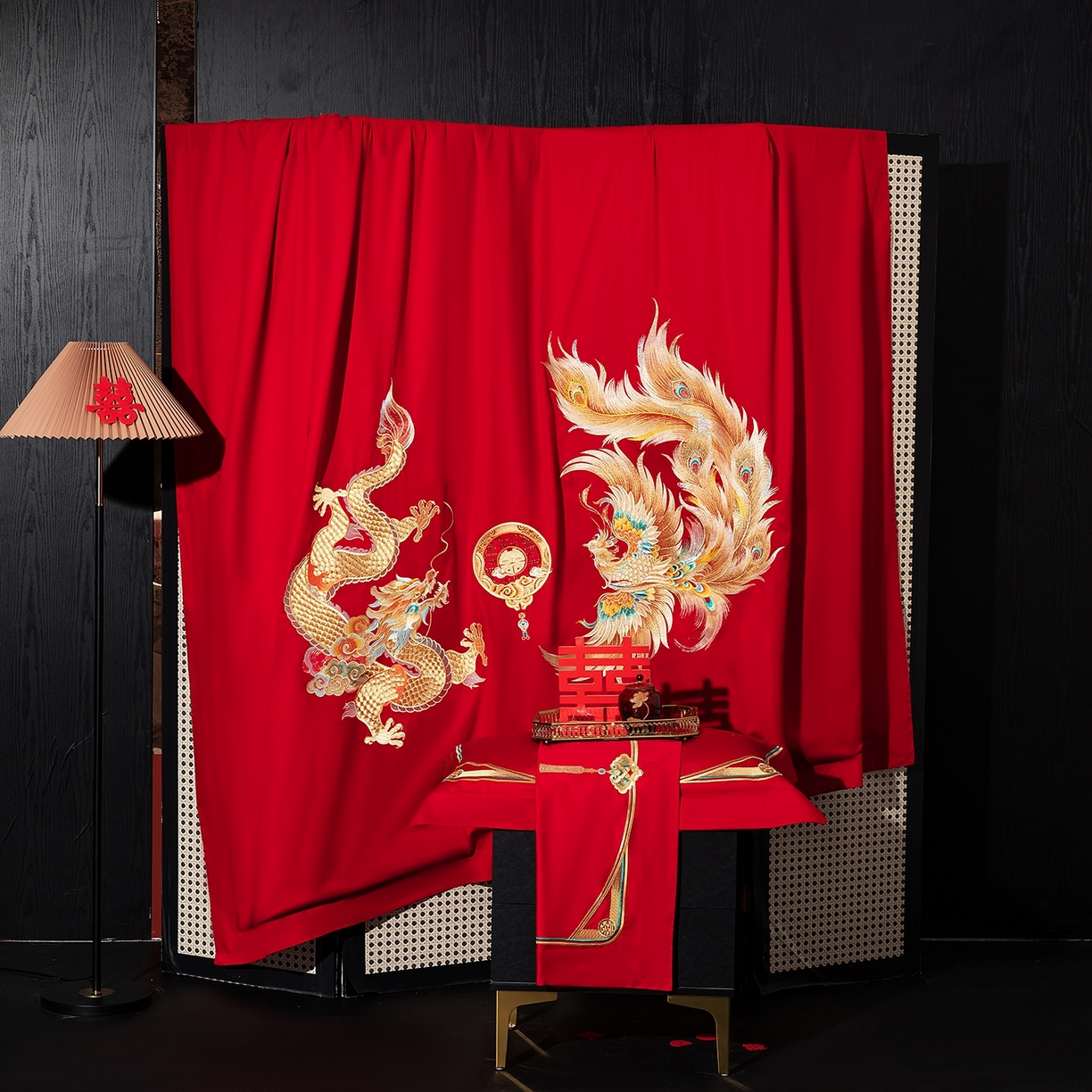 91家纺网 家纺一手货源 找家纺 蒂爵 2026婚庆新疆长绒棉纯棉原版大绣花婚庆四件套多件套340系列 东方婚礼