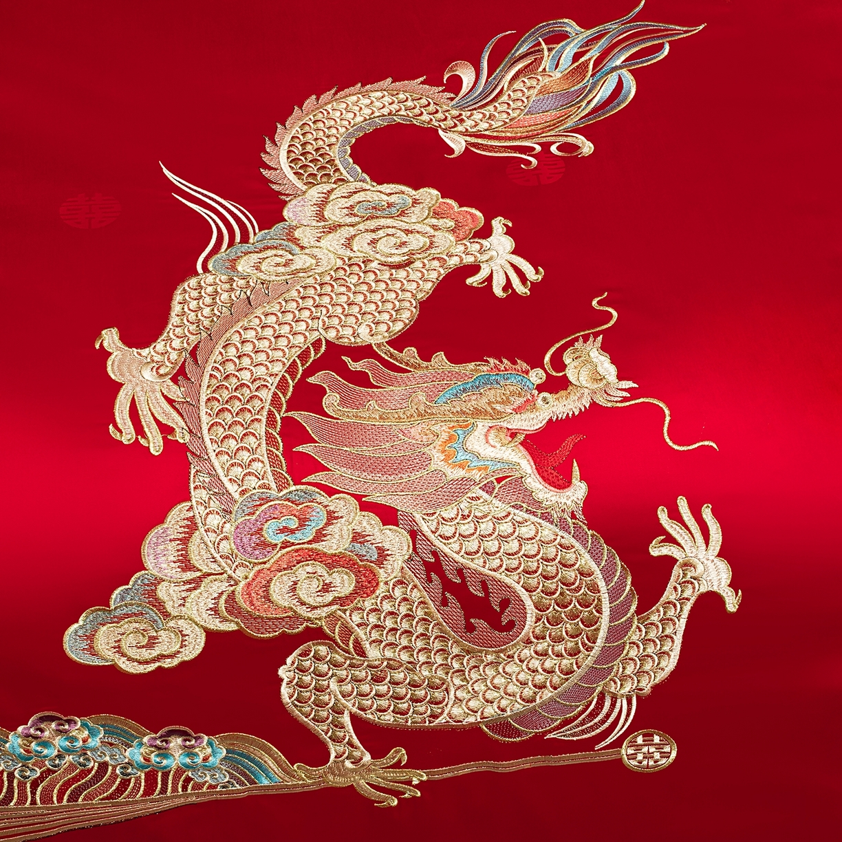 91家纺网 家纺一手货源 找家纺 蒂爵 2026婚庆新疆长绒棉纯棉原版大绣花婚庆四件套多件套340系列 龙凤婚约