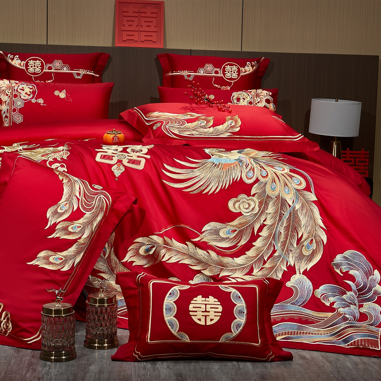 91家纺网 家纺一手货源 找家纺 （总）蒂爵 2026婚庆新疆长绒棉纯棉原版大绣花婚庆四件套多件套340系列