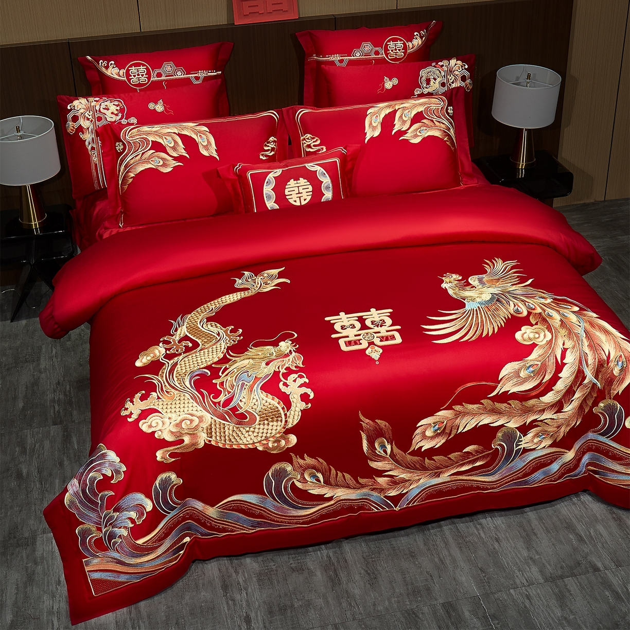 91家纺网 家纺一手货源 找家纺 （总）蒂爵 2026婚庆新疆长绒棉纯棉原版大绣花婚庆四件套多件套340系列