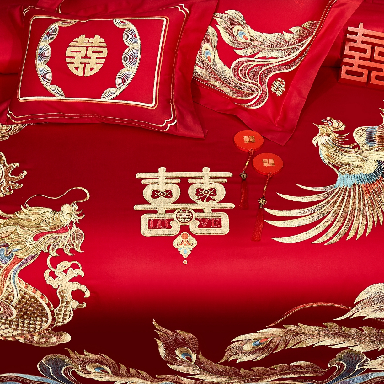 91家纺网 家纺一手货源 找家纺 （总）蒂爵 2026婚庆新疆长绒棉纯棉原版大绣花婚庆四件套多件套340系列