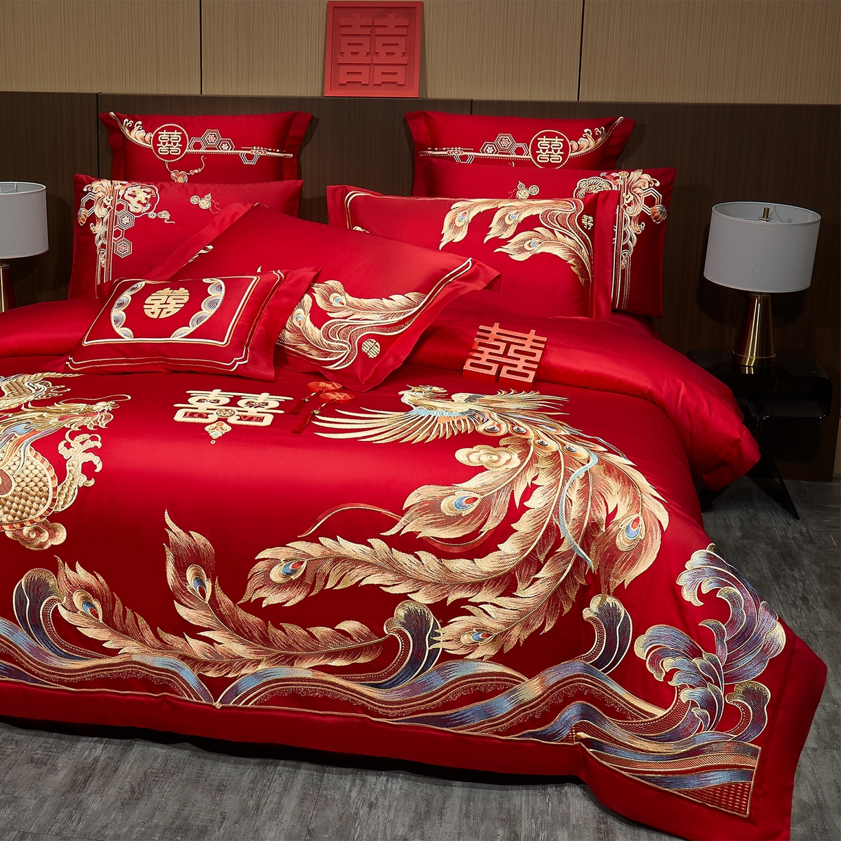 91家纺网 家纺一手货源 找家纺 （总）蒂爵 2026婚庆新疆长绒棉纯棉原版大绣花婚庆四件套多件套340系列