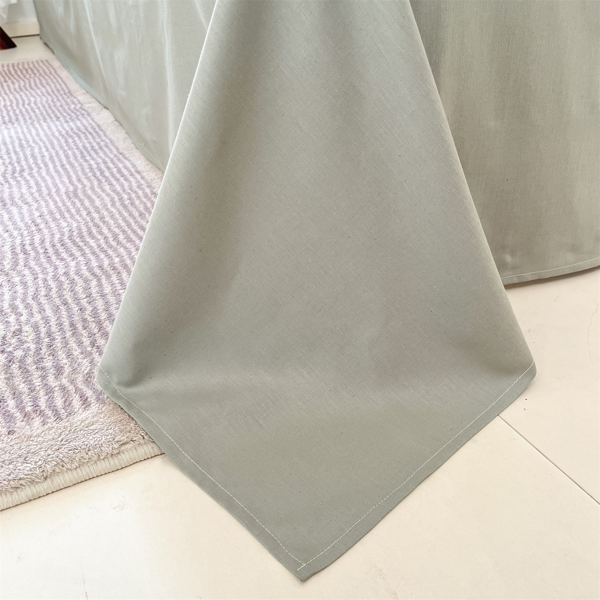 91家纺网 家纺一手货源 找家纺 名兮家居 2026新款A类全棉棉麻四件套 青釉