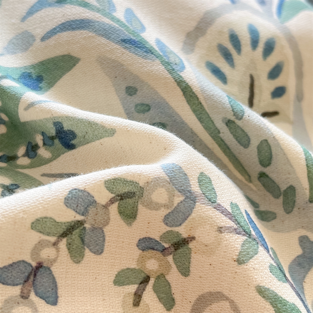 91家纺网 家纺一手货源 找家纺 名兮家居 2026新款A类全棉棉麻四件套 青釉