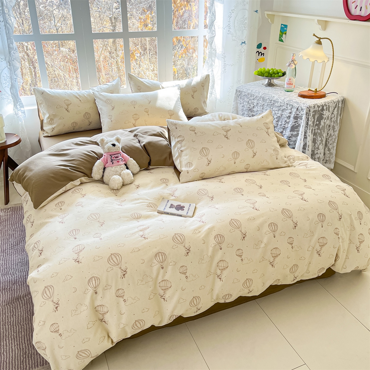 91家纺网 家纺一手货源 找家纺 名兮家居 2026新款A类全棉棉麻四件套 热气球