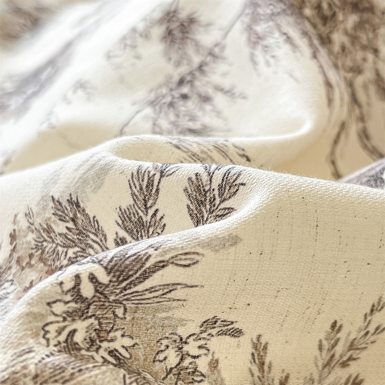 91家纺网 家纺一手货源 找家纺 名兮家居 2026新款A类全棉棉麻四件套 江南柳居