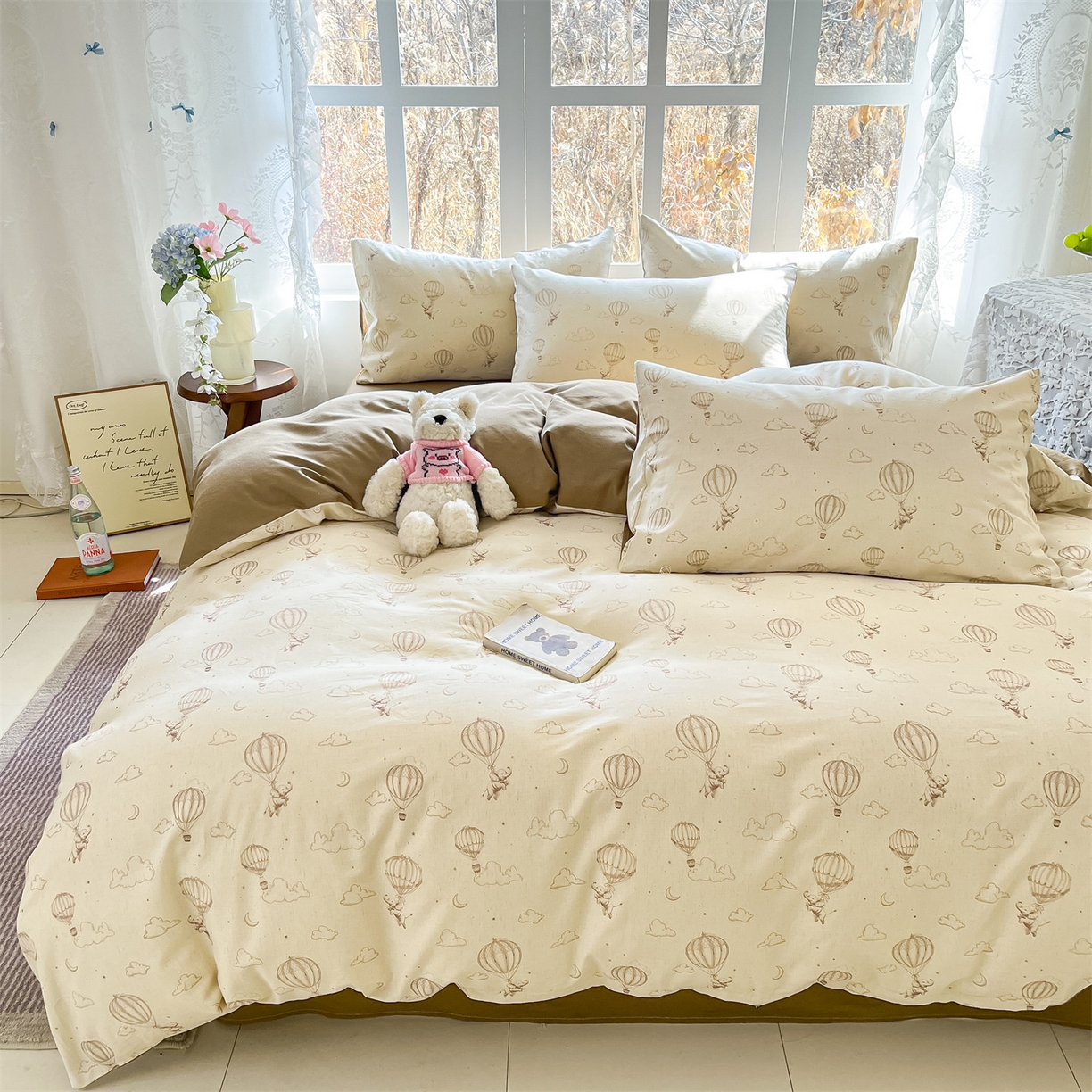 91家纺网 家纺一手货源 找家纺 名兮家居 2026新款A类全棉棉麻四件套 热气球